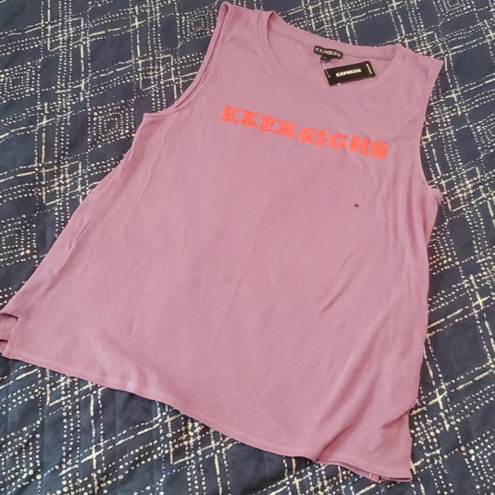 EXERSIGHS Purple & Orange Graphic Tank Top